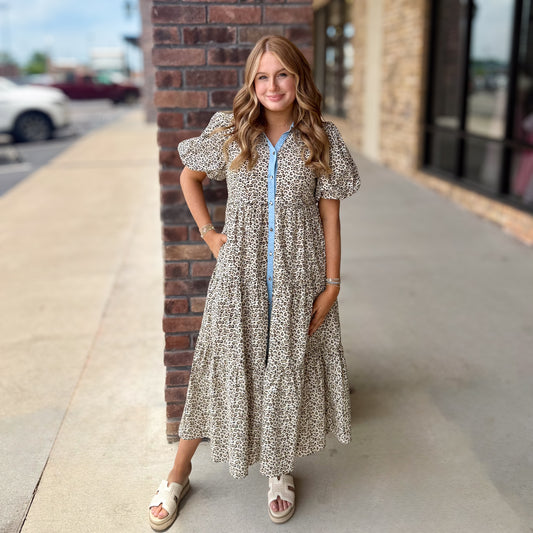 Elegant Meets Leopard Dress