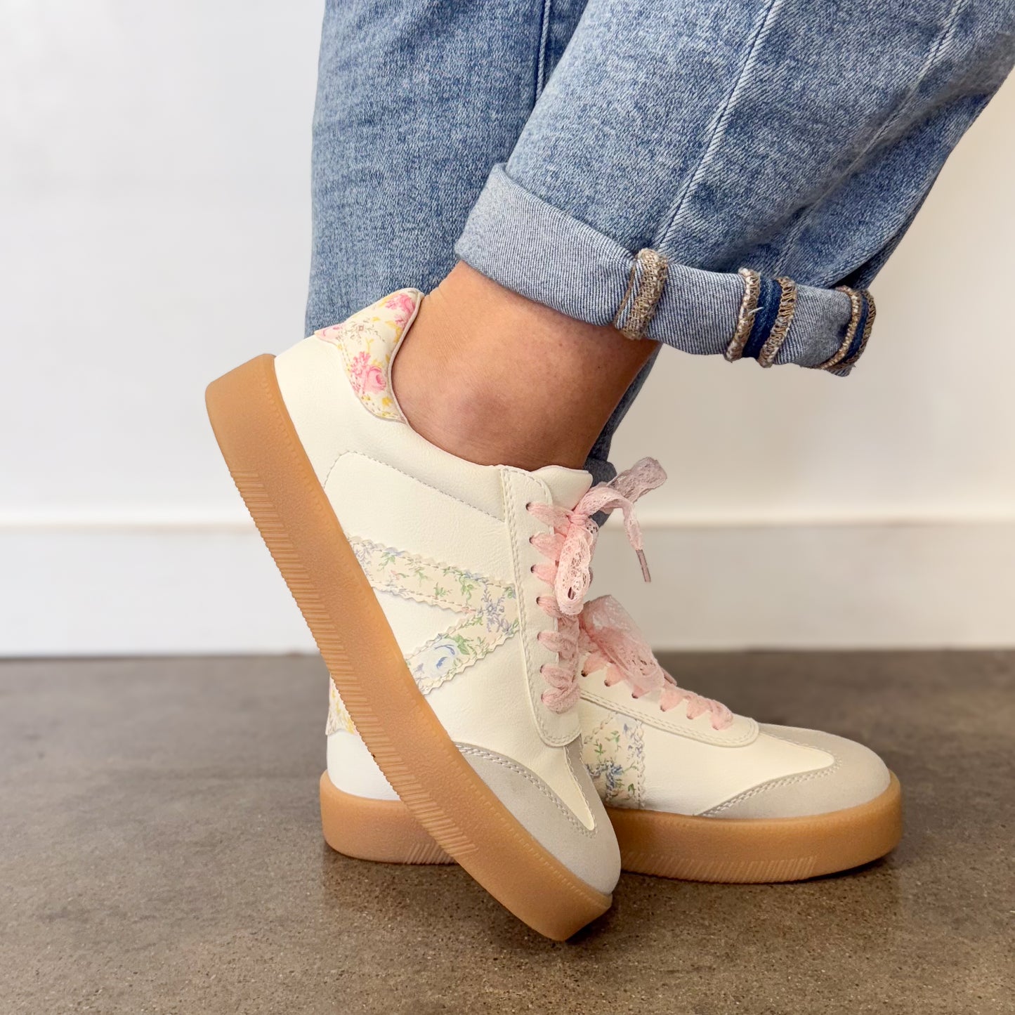 White Floral Sneaker
