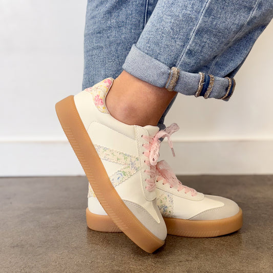 White Floral Sneaker