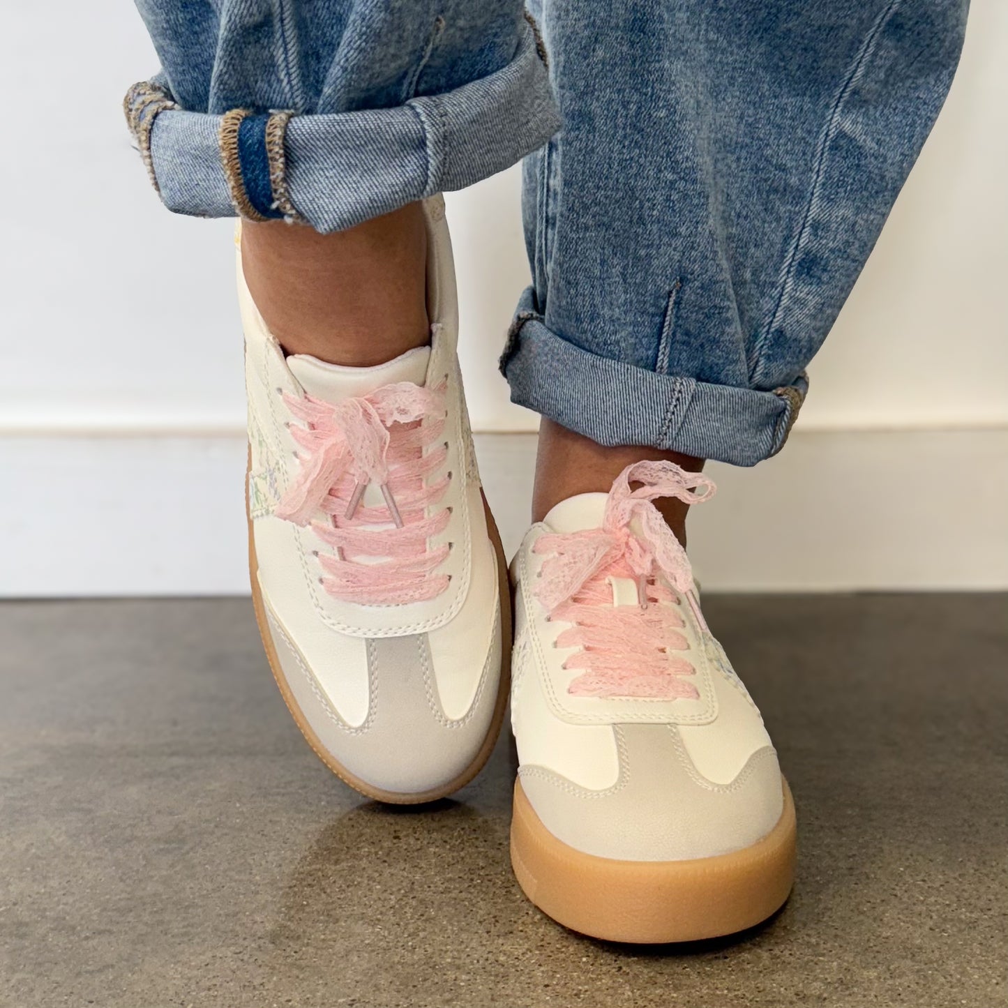White Floral Sneaker