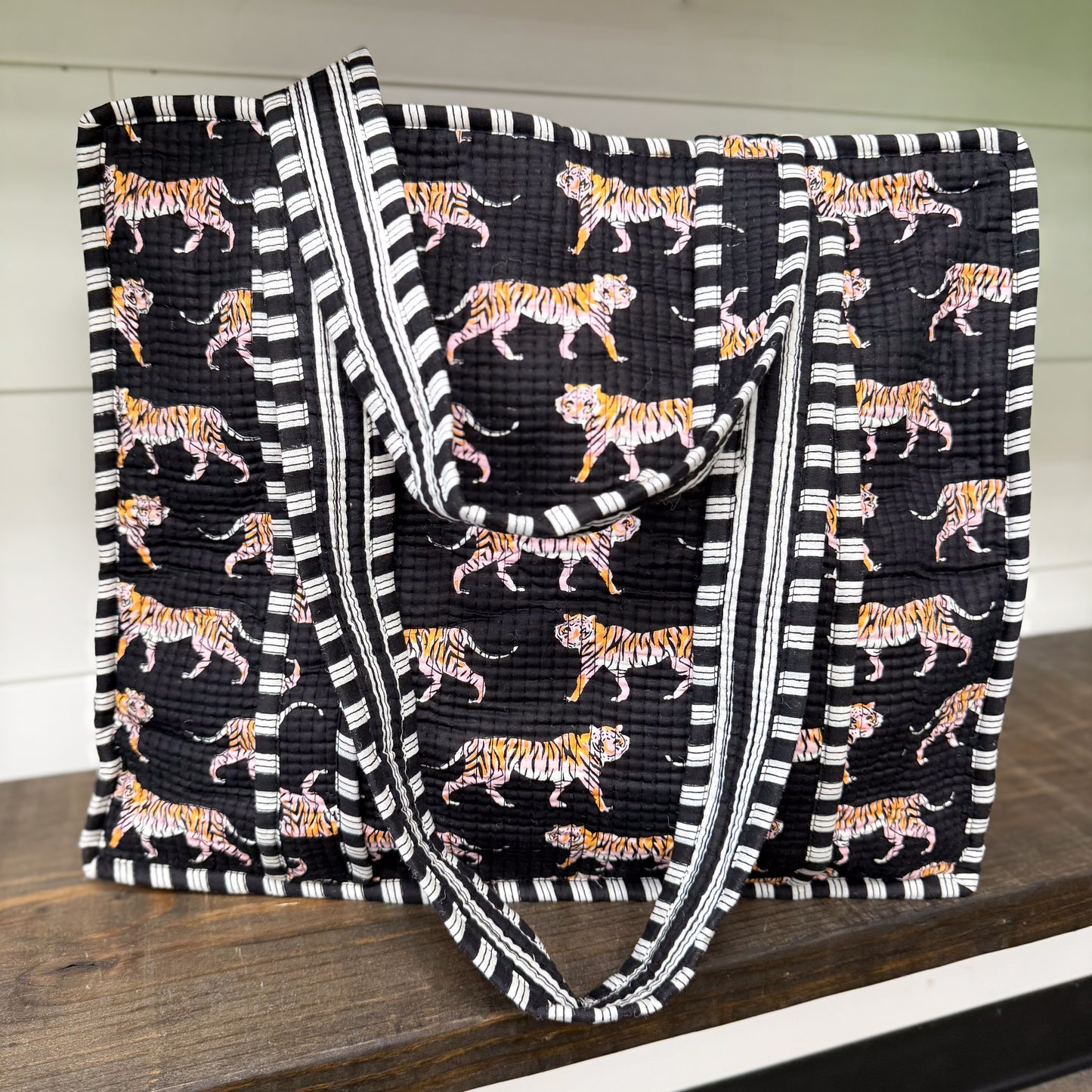 Tiger Quilted Tote Bag