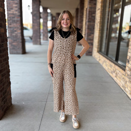 All Things Leopard Ribbed Romper
