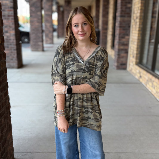 Oversized Camo Short Sleeve