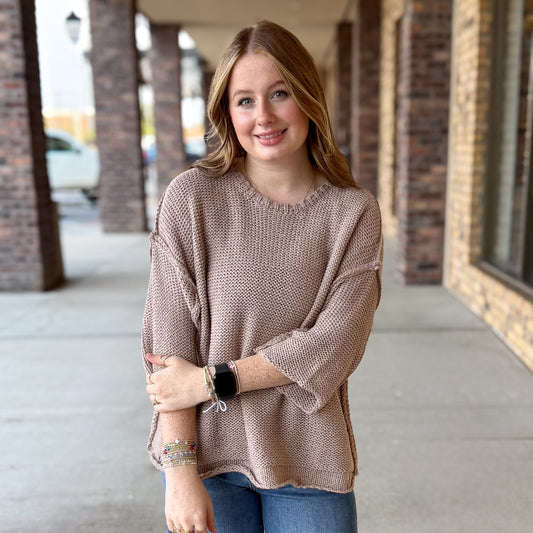 Half Sleeve Chunky Knitted Sweater