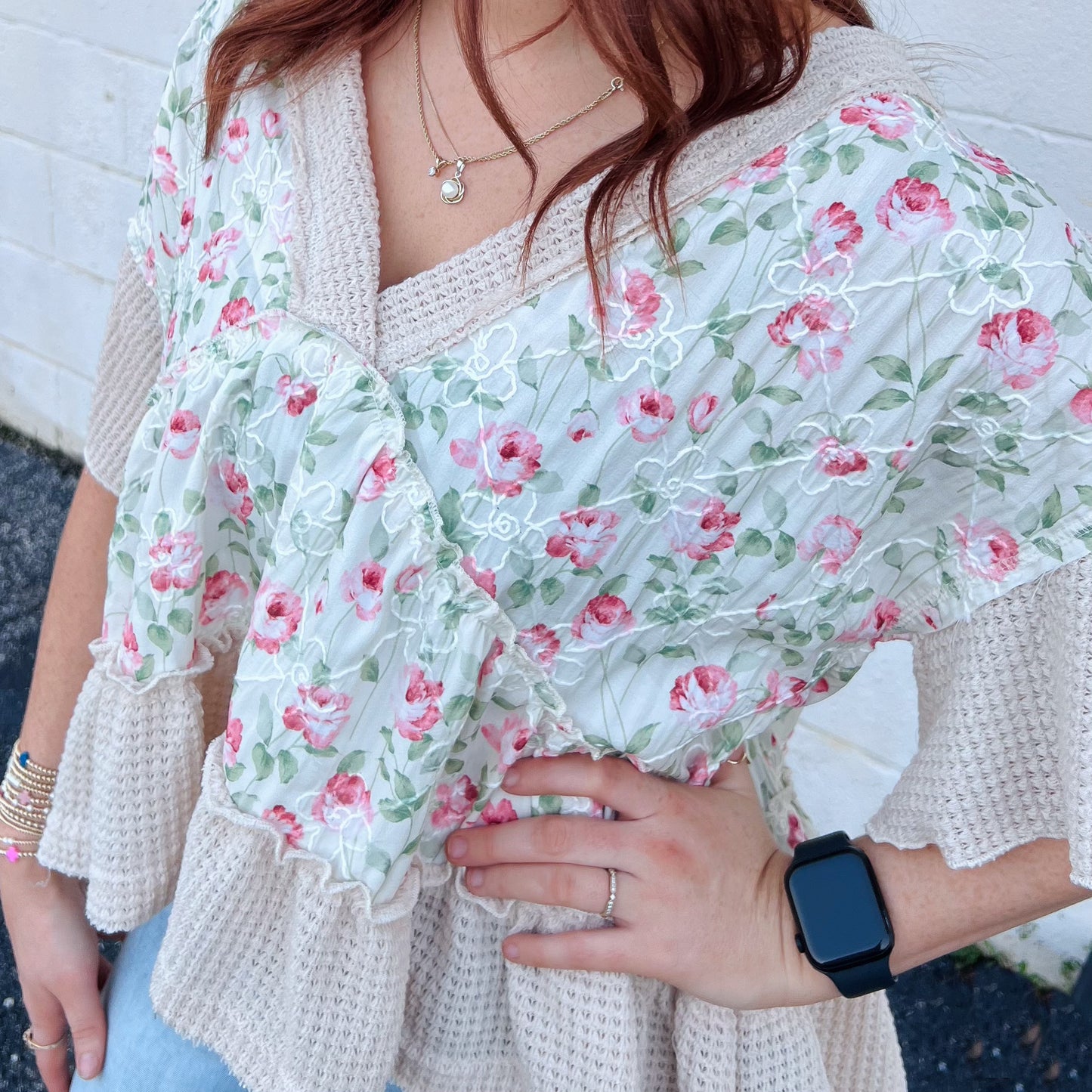 POL Floral BOHO Flirty Top