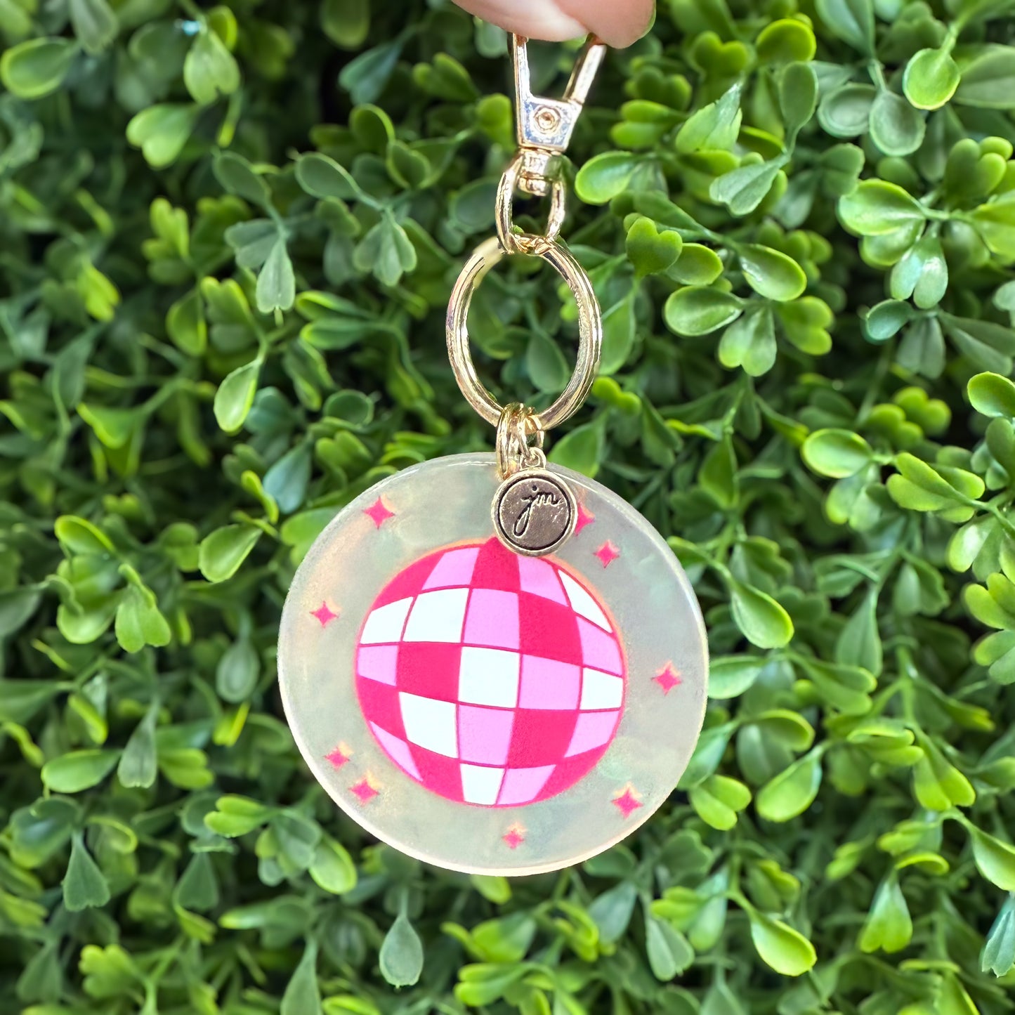 Iridescent Disco Acrylic Keychain