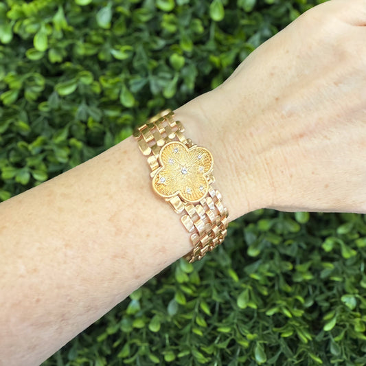 Jane Marie Gold Clover Magnetic Chain Bracelet