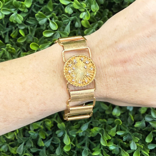 Jane Marie Gold Magnetic Wide Link Bracelet