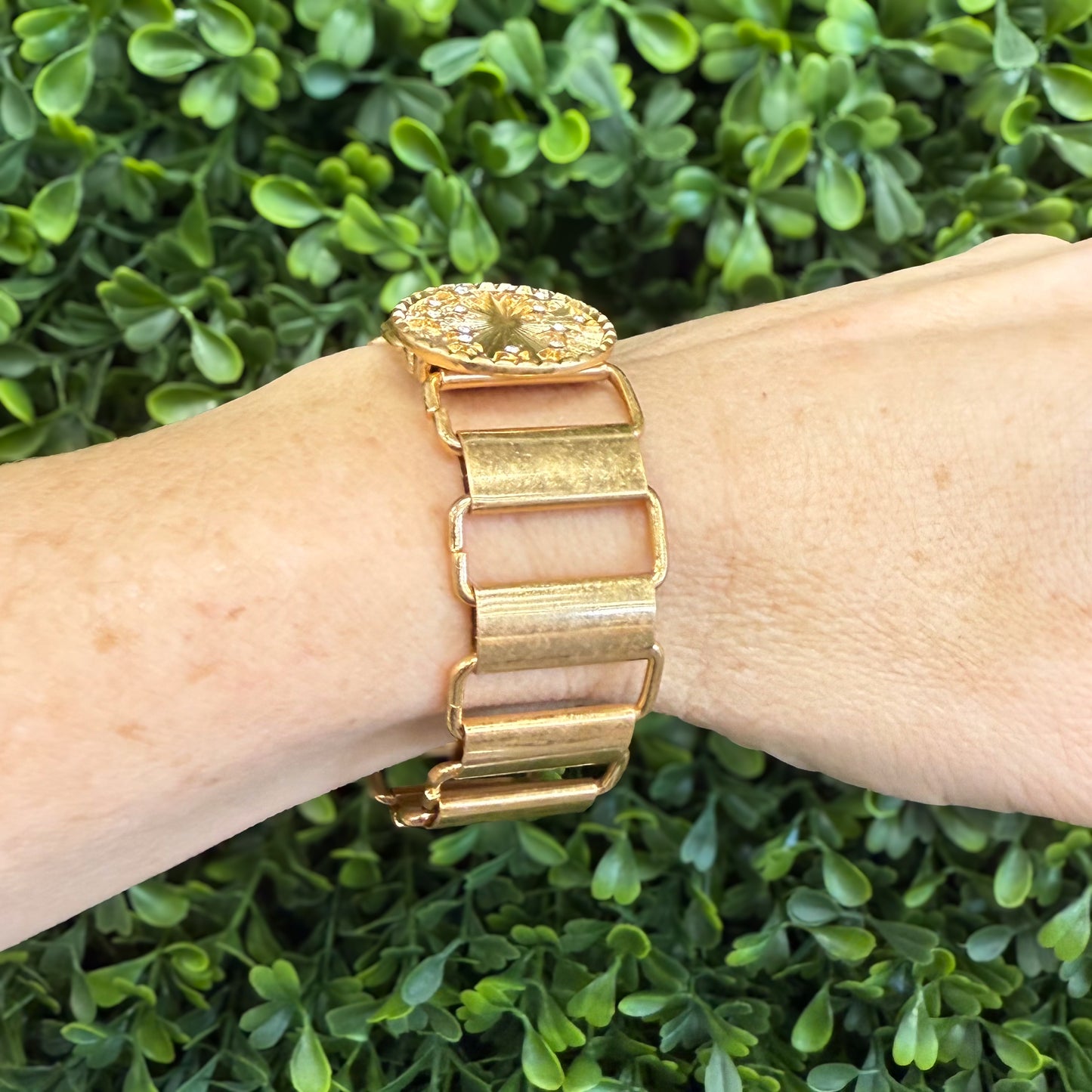 Jane Marie Gold Magnetic Wide Link Bracelet