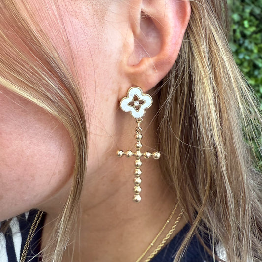 Jane Marie Cross Beaded Earring