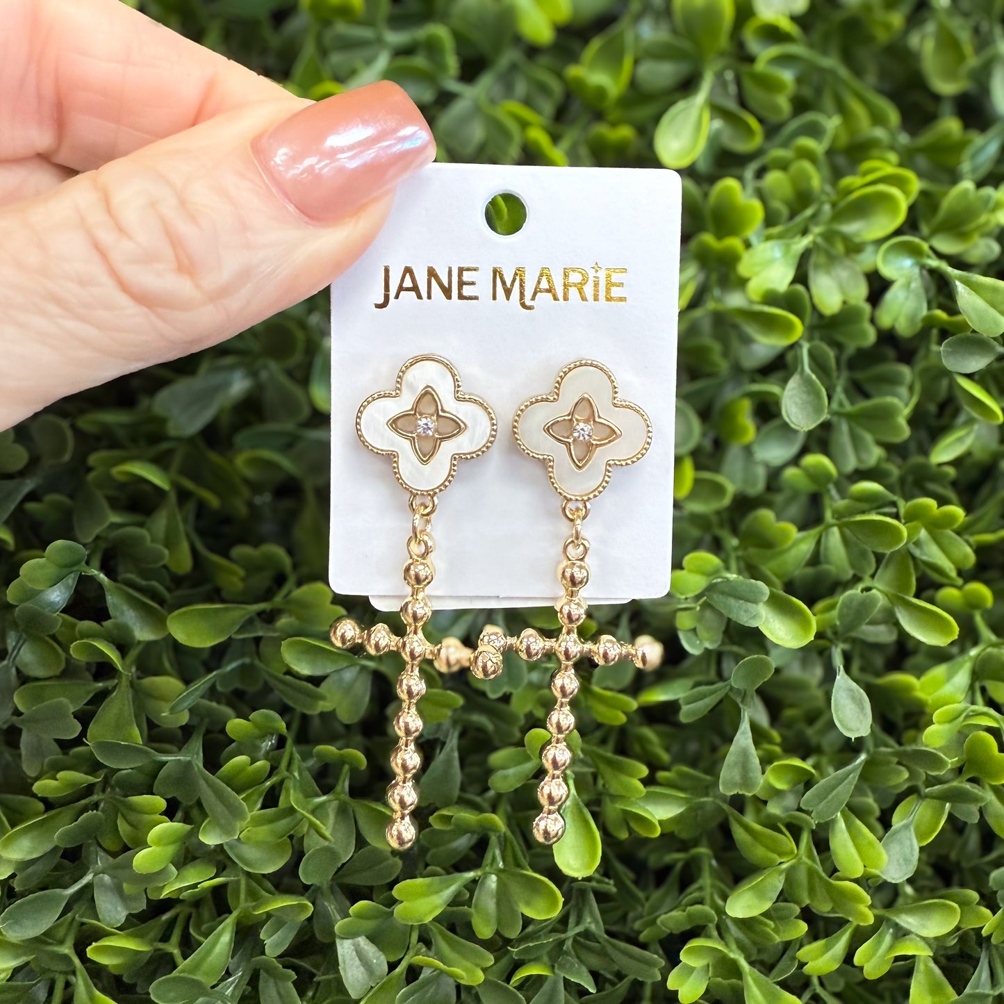 Jane Marie Cross Beaded Earring