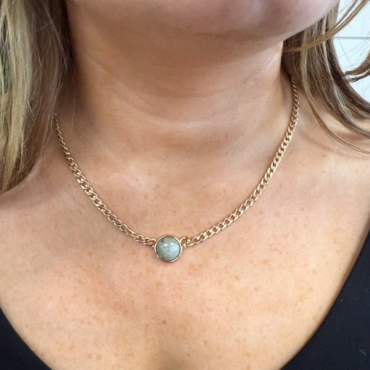 Jane Marie Grey Marble Pendant Necklace
