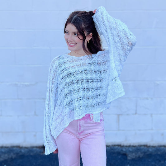 Crocheted Love Top (Pink & White)