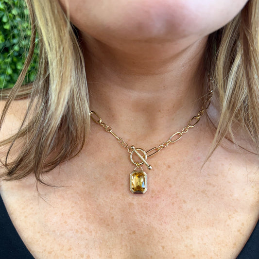 Jane Marie Gold Toggle Necklace