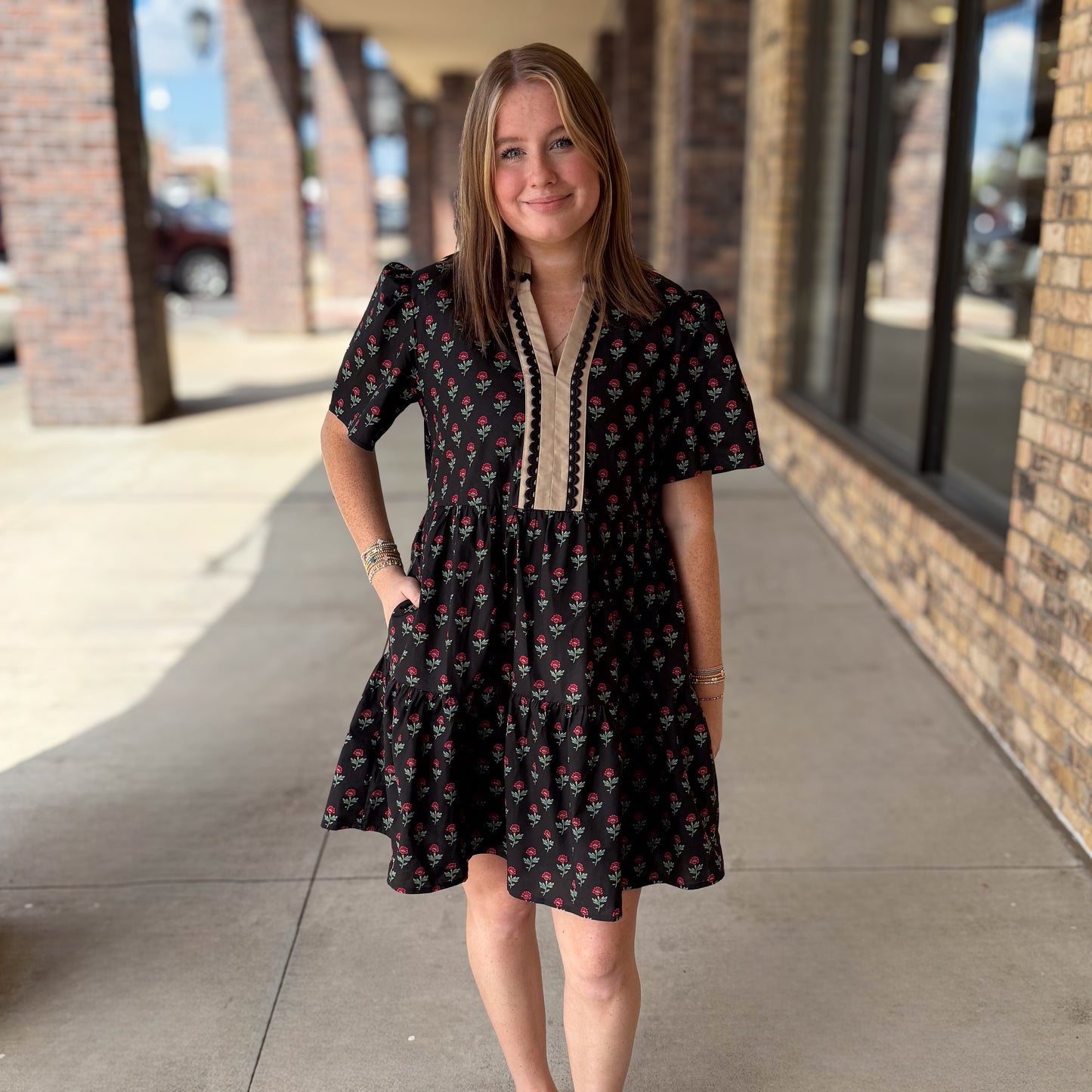 Vivid Fall Rose Dress