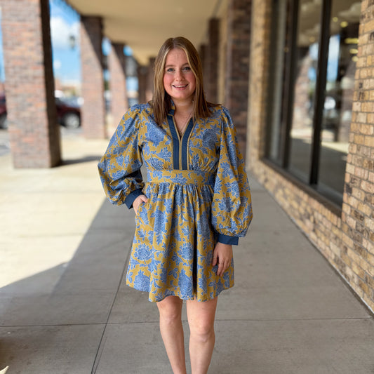 Fall Bliss Mustard Dress