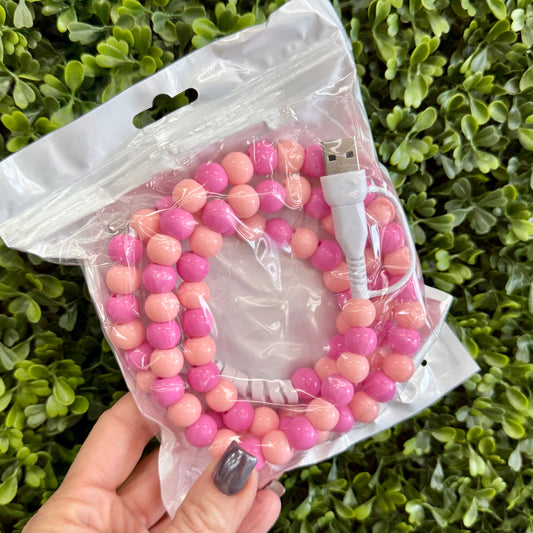 Peach-Pink Combo Beaded Charger