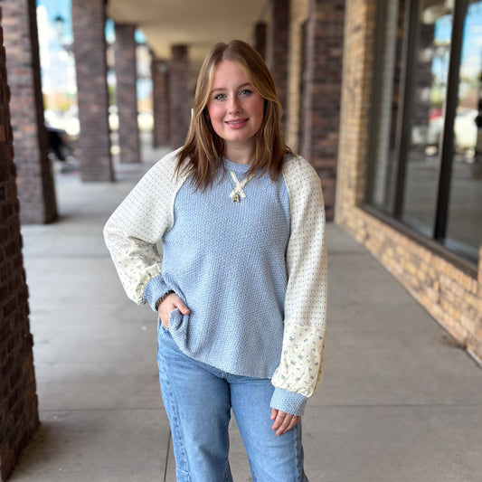 Sweet Baby Blue Long Sleeve Top