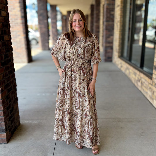 Fall Flutter Maxi Dress