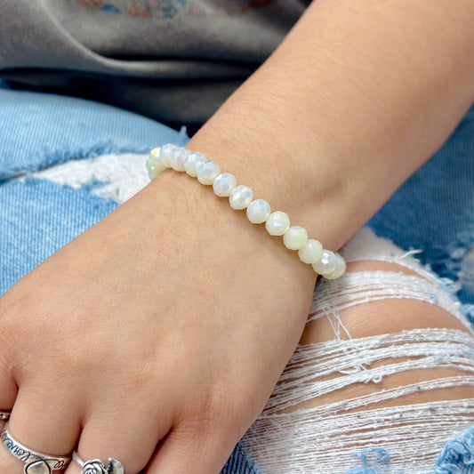 Milky White Beaded Bracelet