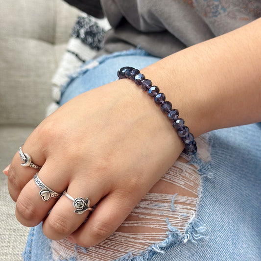 Deep Purple Beaded Bracelet