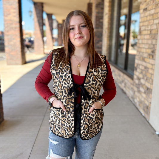 Leopard Quilted Vest