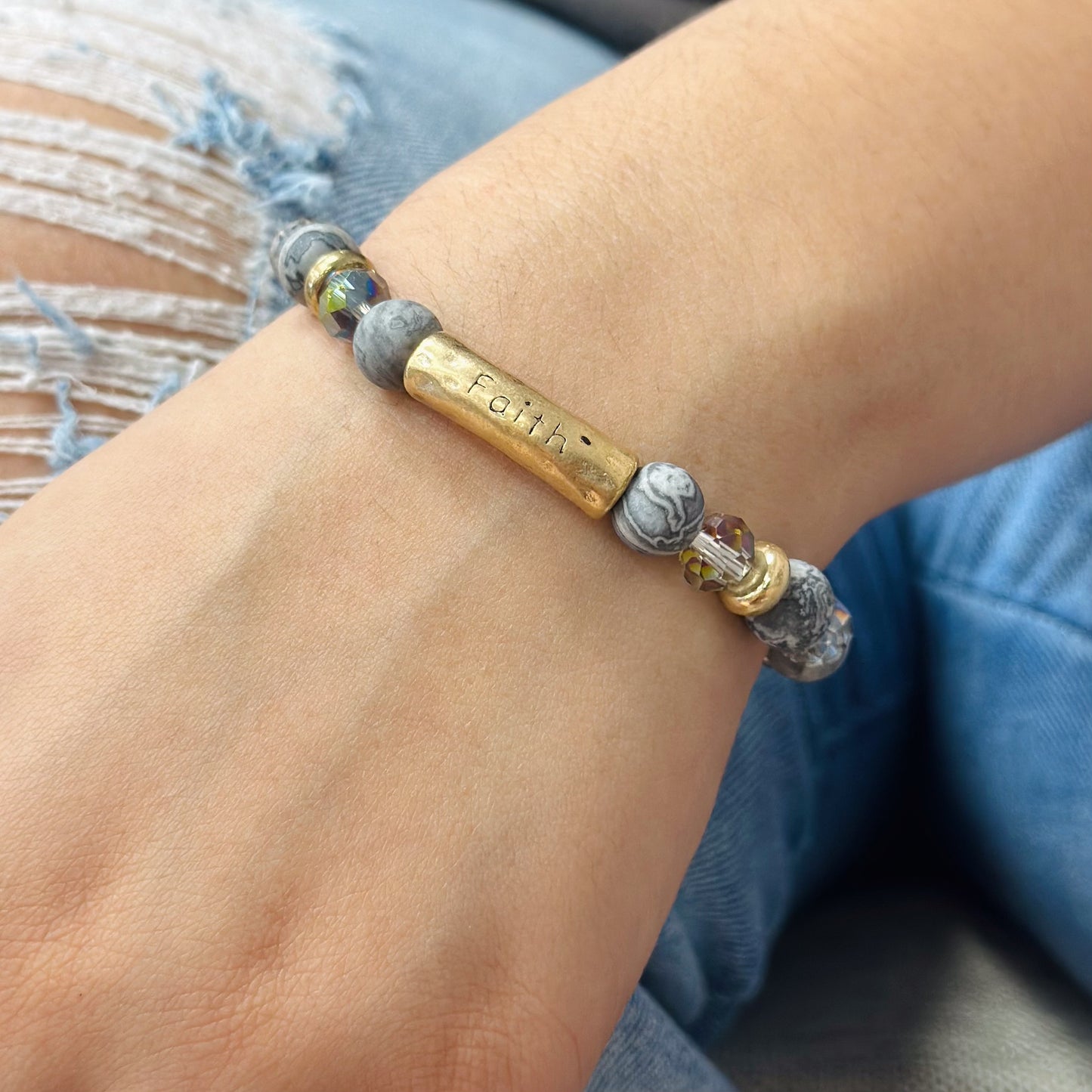 Stone Marble Faith Bracelet