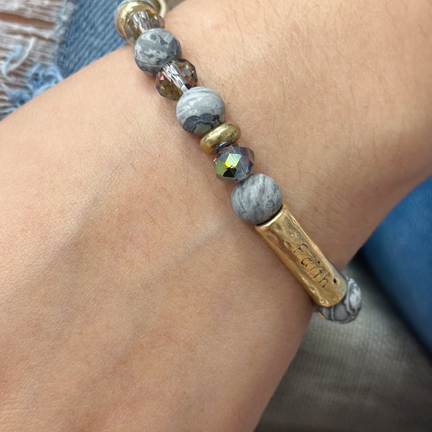 Stone Marble Faith Bracelet