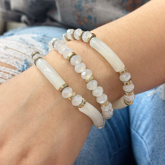 White Three Set Bracelet