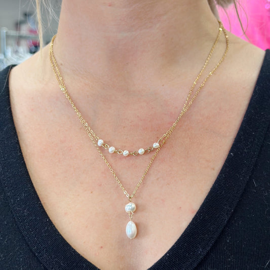 Double Stack Pearl Necklace