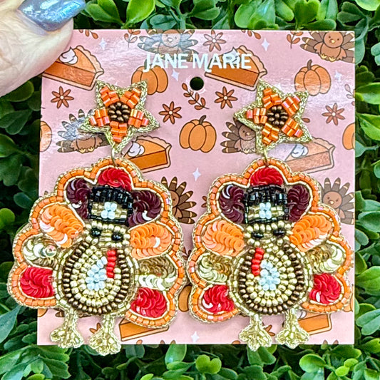 Beaded Turkey Earring