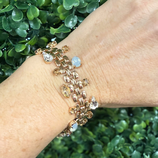 Multi-Neutral olor Stone Gold Bracelet