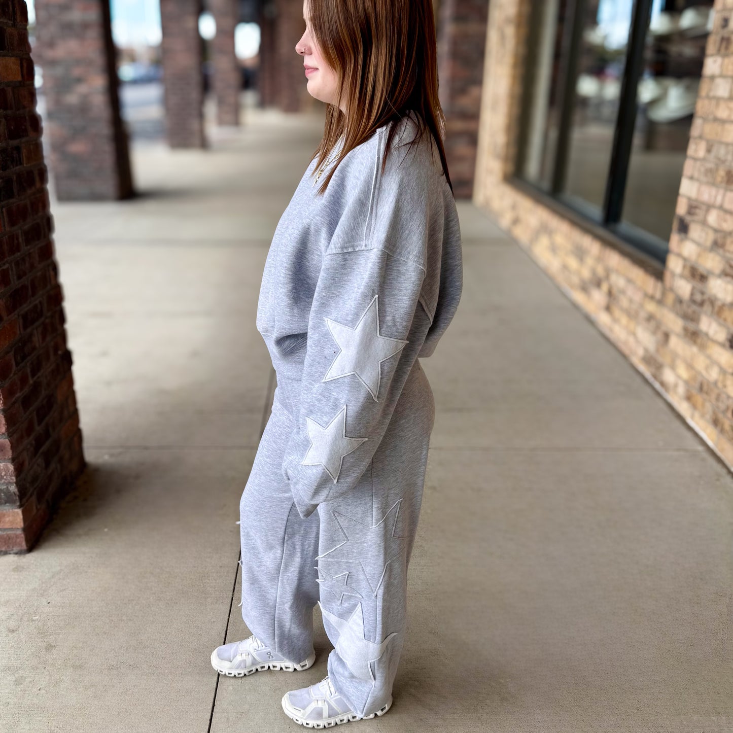 Star Patch Casual Set: Grey