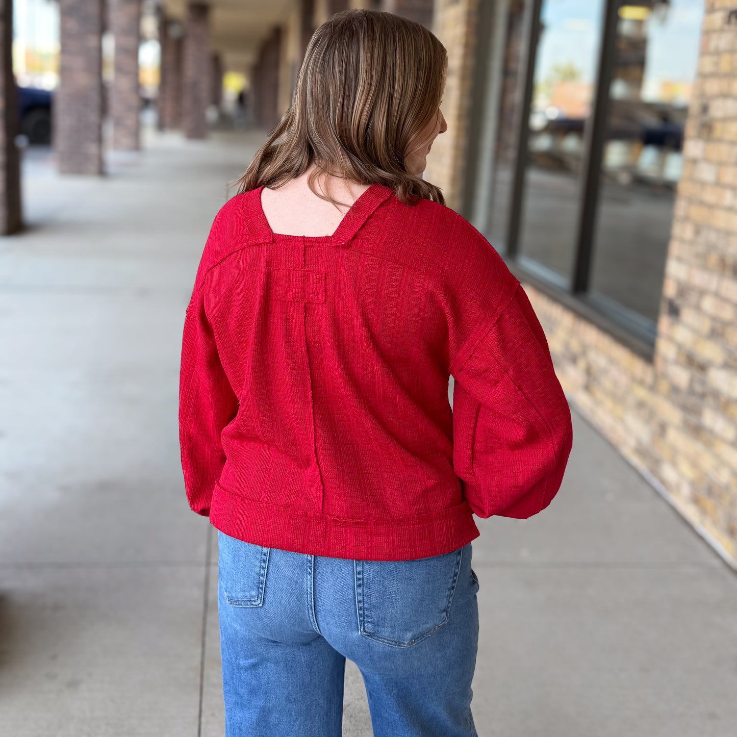 Solid Square Neck Everyday Top: 2 Colors