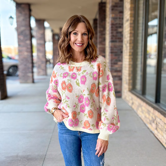 Sweet As Can Be Floral Sweater