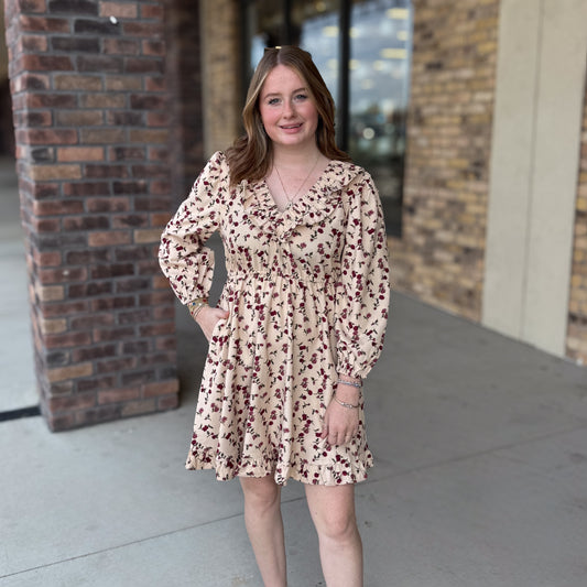 Floral Corduroy Dress