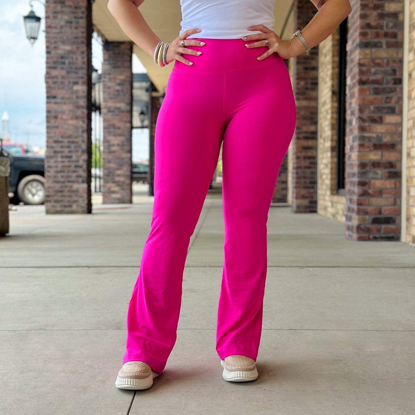 Soft Like Butter Pink Flare Leggings