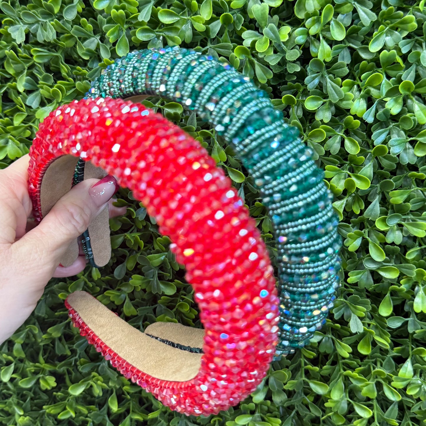 Red & Green Crystal Headbands