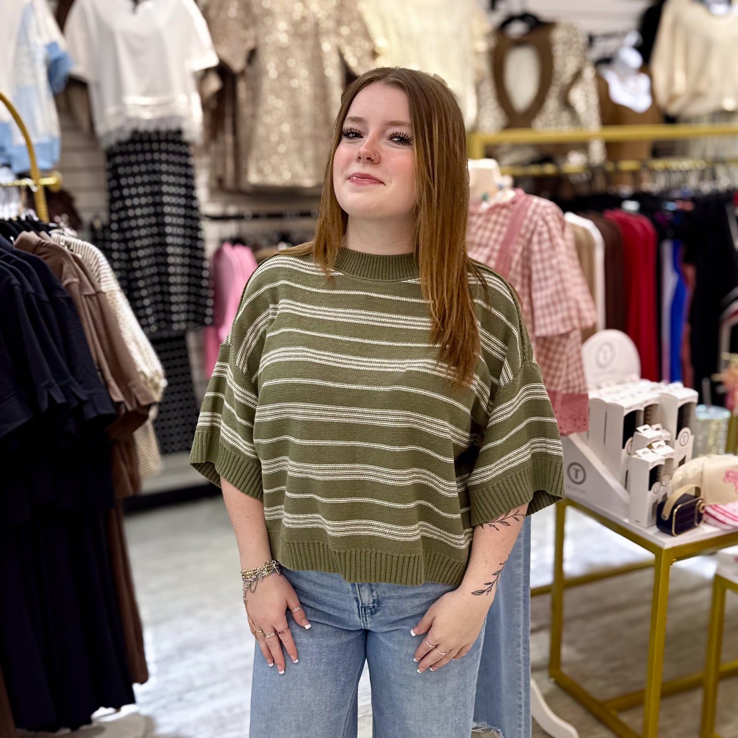 Classic Stripe Sweater Top