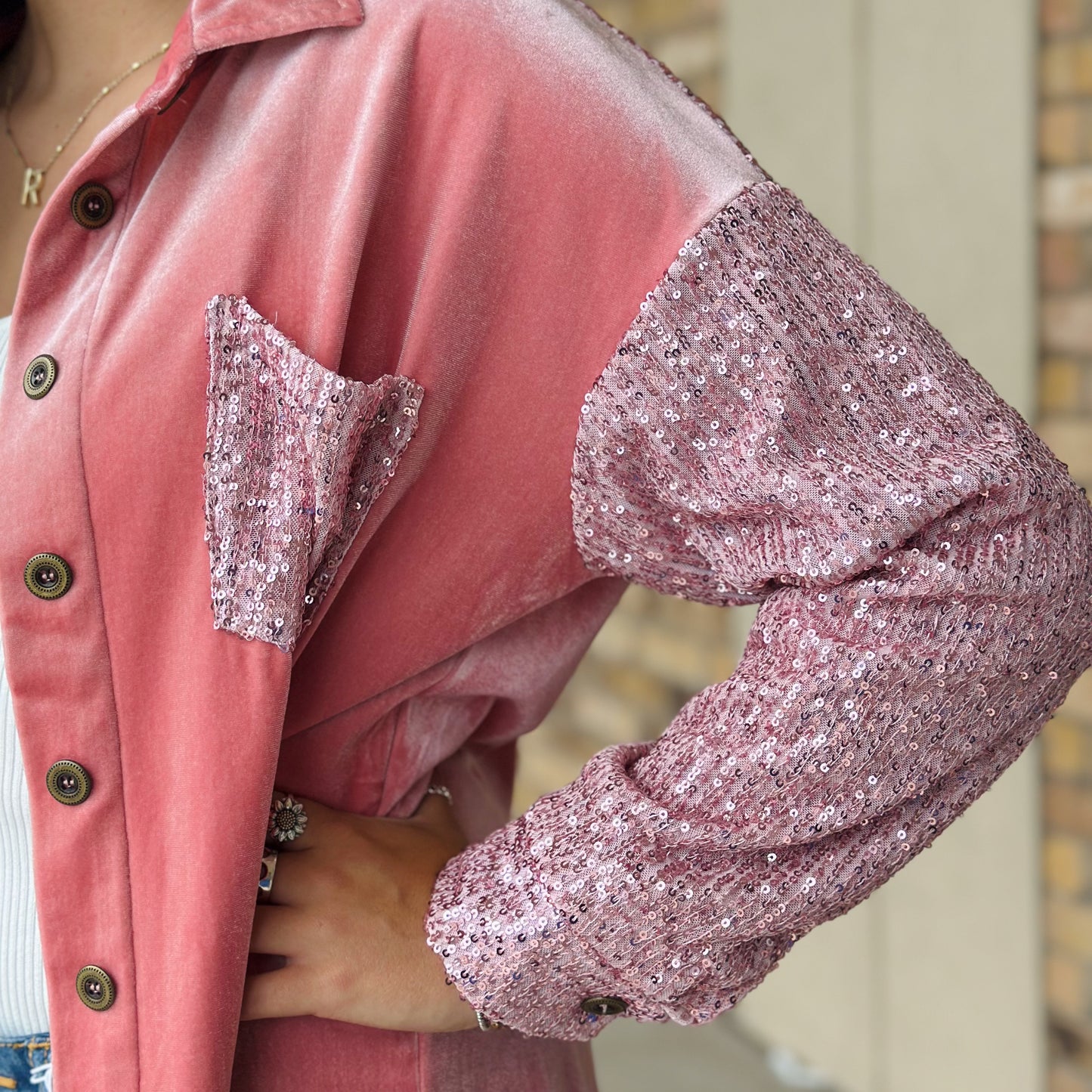 Sweet Valentine Velvet Sequin Jacket