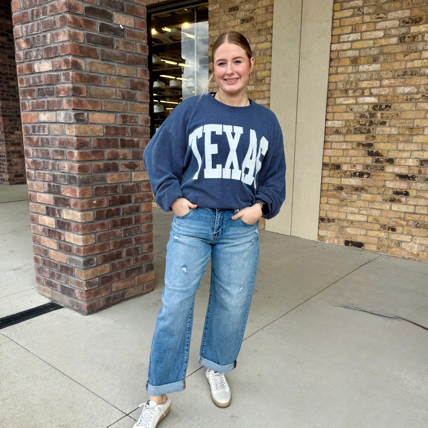 Risen Slouchy Ankle Length Barrel Jeans with Cuff