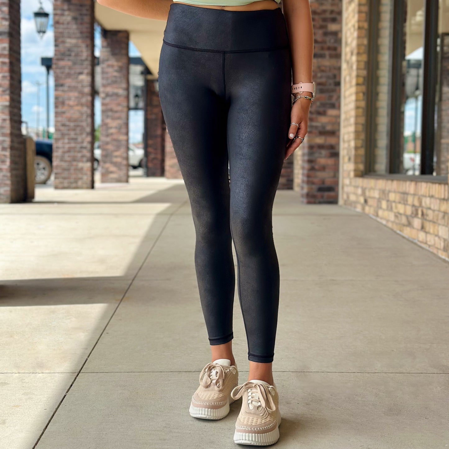 Black Metallic Leggings