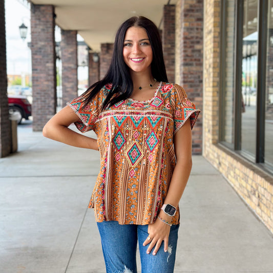 Live Like This Rust Blouse