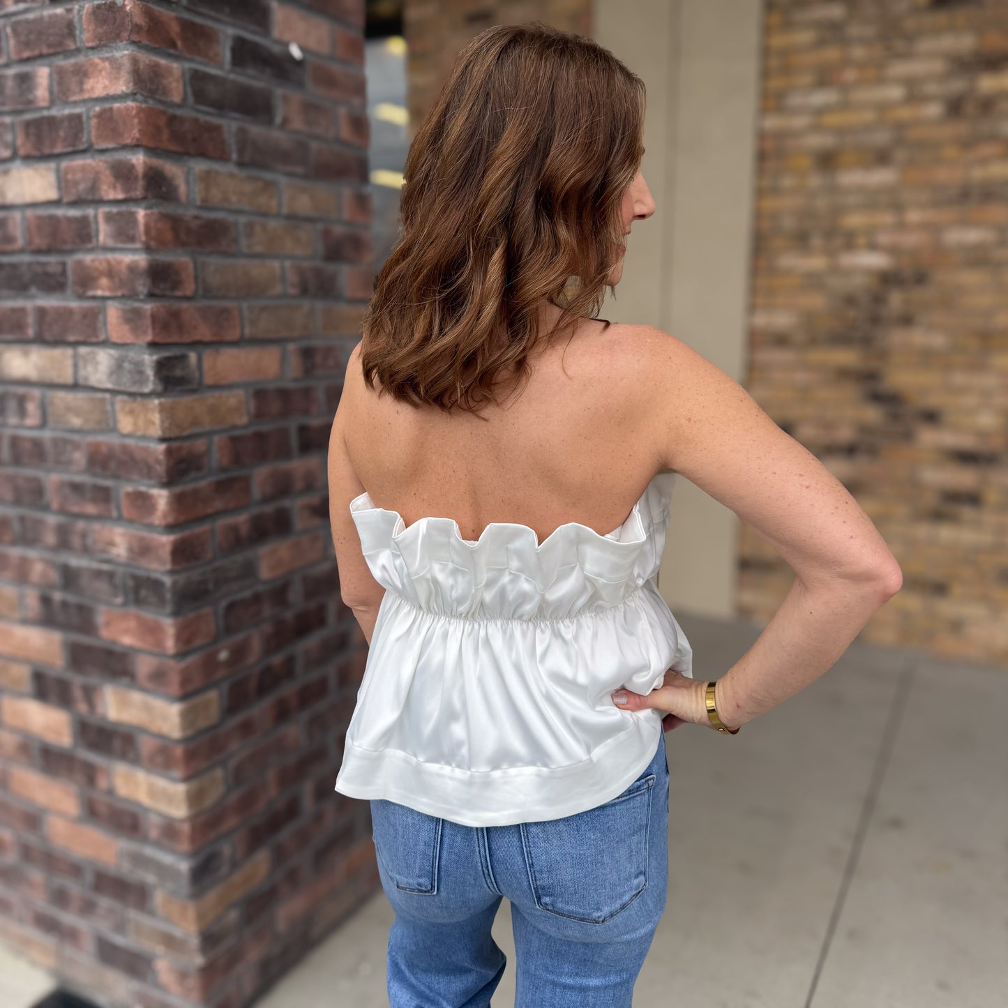 White Bliss Strapless Tube Top