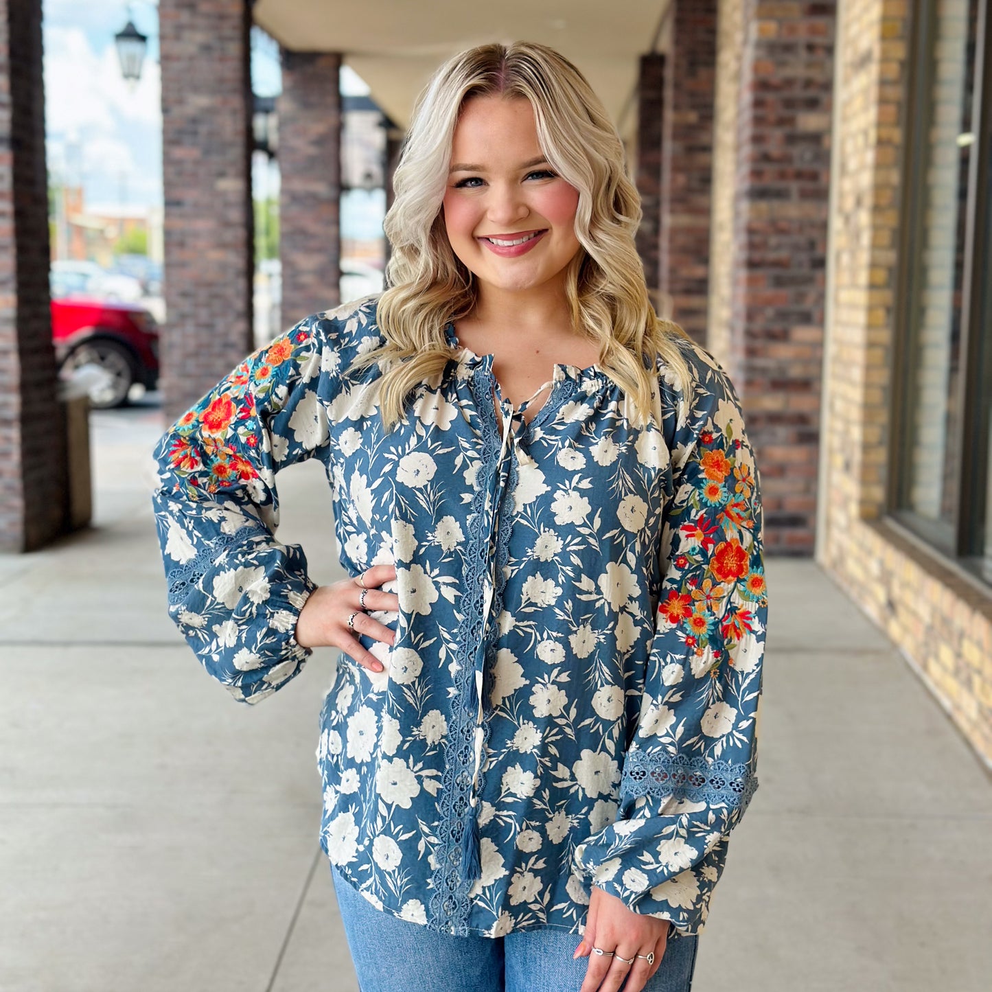 Colorful Skies Embroidered Top