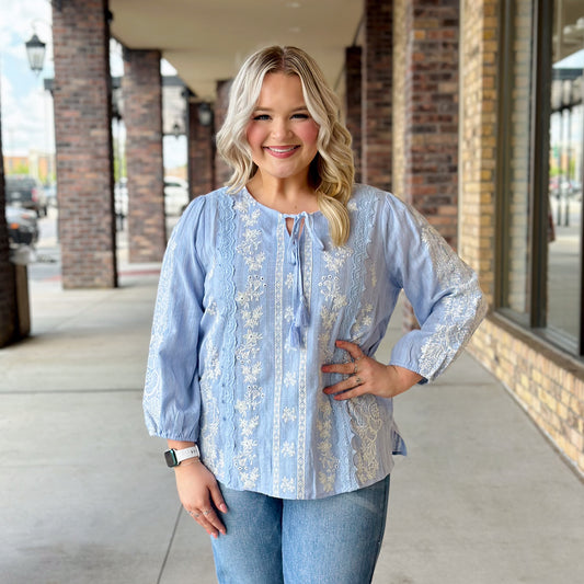 Clear Skies Embroidered Blouse