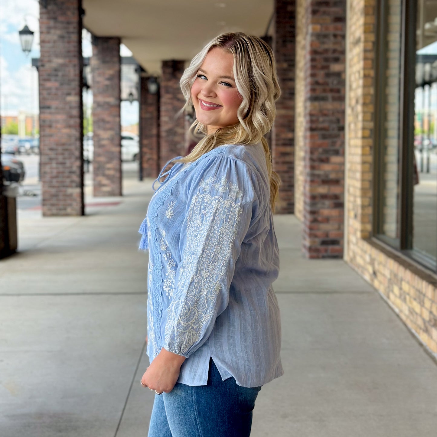 Clear Skies Embroidered Blouse