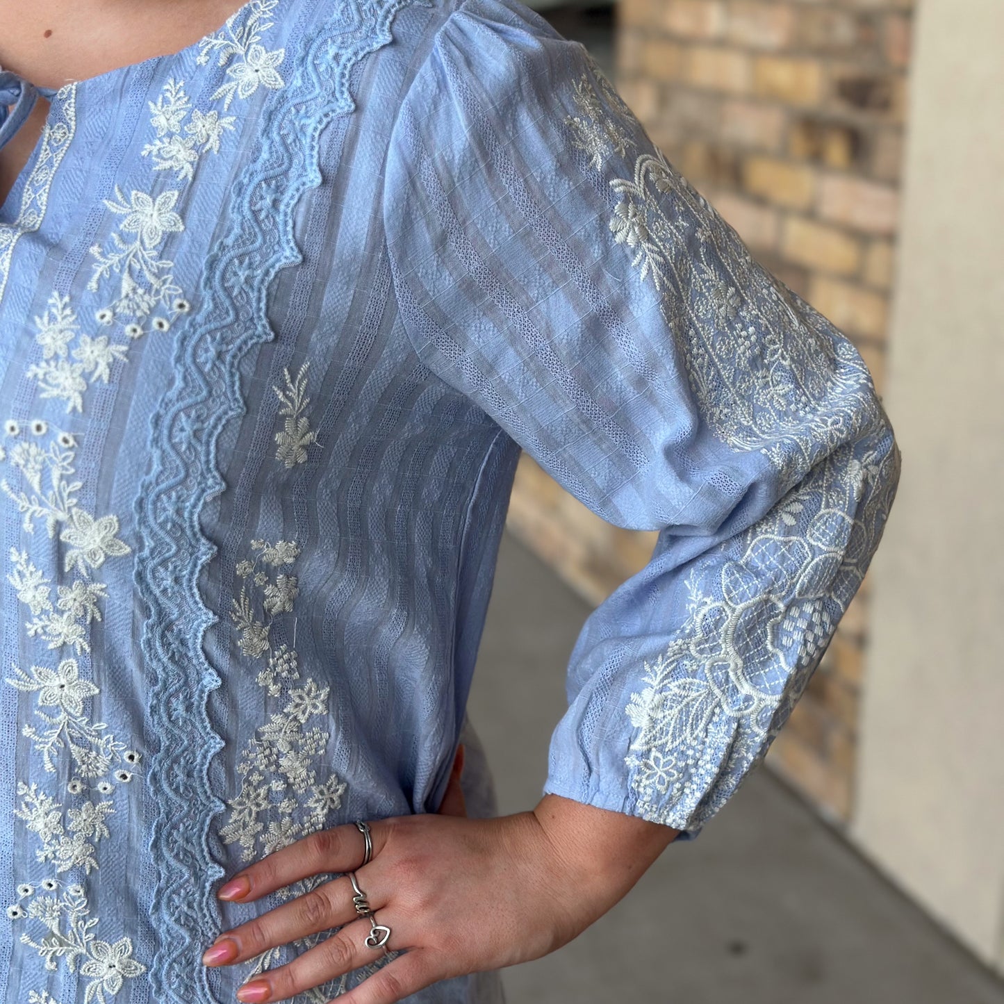 Clear Skies Embroidered Blouse