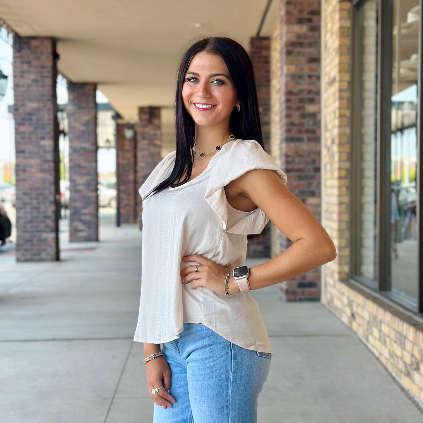 Cream Puff Sleeve Blouse