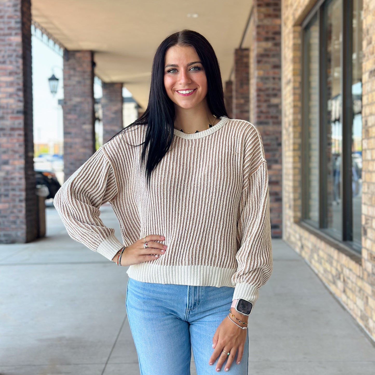 Brown Stripe Sweater